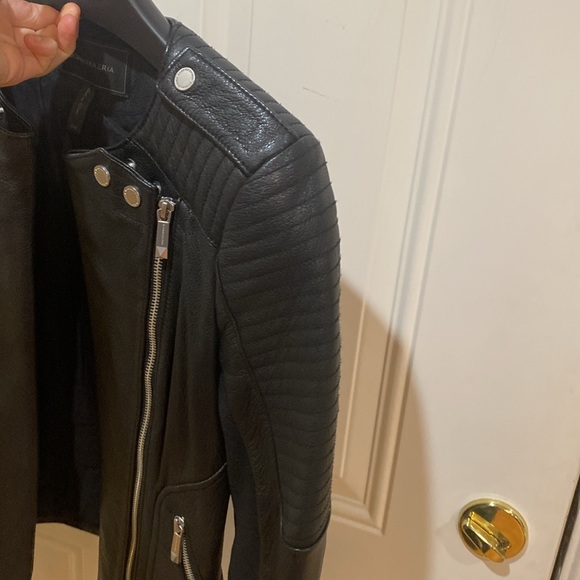 New BCBG BCBGMaxazria Black Moto Biker Leather Jacket Blake - Picture 11 of 14